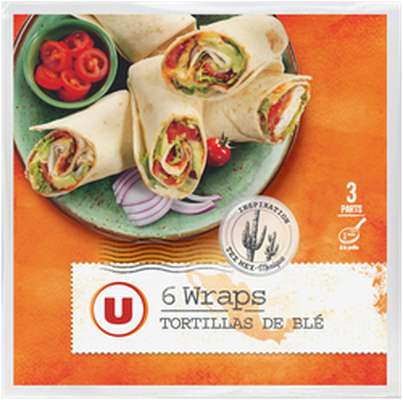 Wraps tortillas de blé, U (x 6, 370 g)