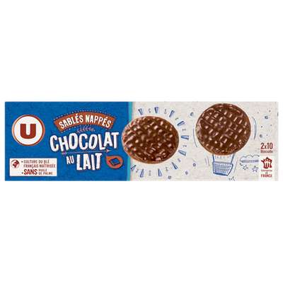 Sablés nappés au chocolat au lait, U (200 g)