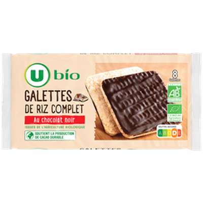 Galette de riz au chocolat noir BIO, U BIO (100 g)