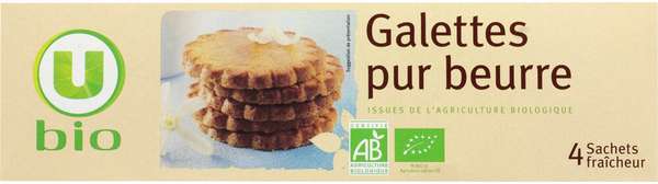 Galettes pur beurre BIO, U Bio (125 g)