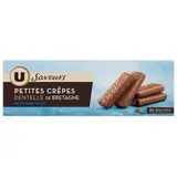 Petites crêpes dentelle de Bretagne enrobées chocolat lait, U Saveurs (100 g)