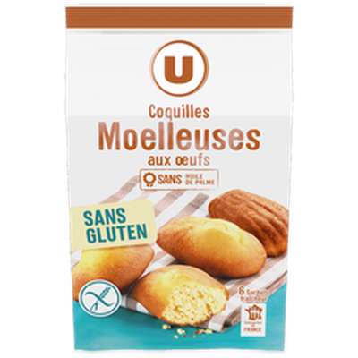 Madeleines Coquilles moelleuses aux oeufs sans gluten, U (180 g)