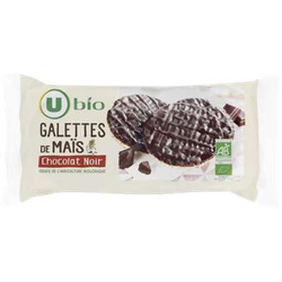 Galette de mais nappée de chocolat noir BIO, U BIO (100 g)