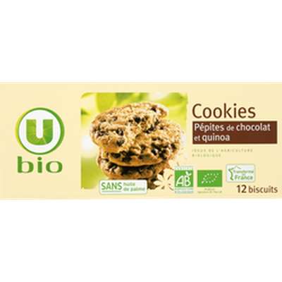 Cookies quinoa pépites chocolat, U BIO (175 g)