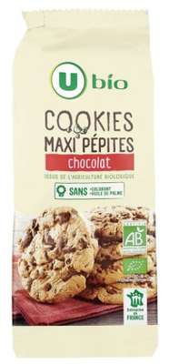 Cookies maxi pépites de chocolat, U BIO (184 g)