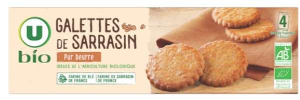 Galettes de sarrasin pur beurre, U BIO (100 g)