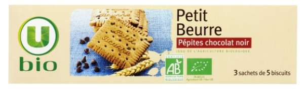 Petit beurre pépites de chocolat BIO, U  (150 g)