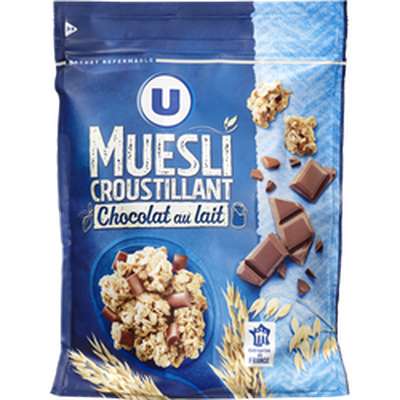 Muesli croustillant chocolat au lait, U (500 g)
