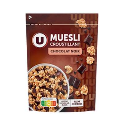 Muesli croustillant chocolat noir, U (500 g)