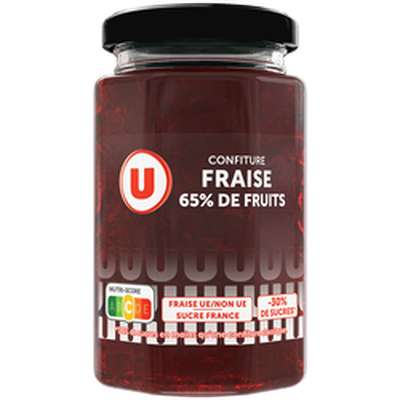 Confiture fraise 65%, U (320 g)