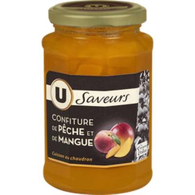 Confiture de pêche et mangue, U Saveurs (315 g)