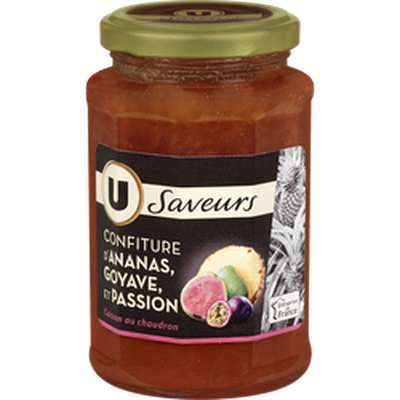 Confiture d'ananas goyave et passion, U Saveurs (315 g)