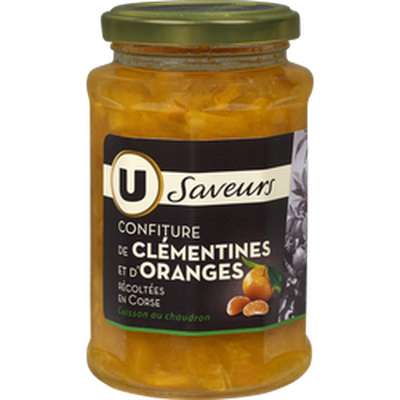 Confiture de clémentine et d'orange récoltées en Corse, U Saveurs (315 g)