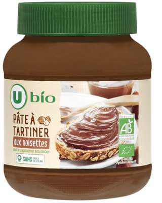 Pâte à tartiner aux noisettes sans huile de palme BIO, U (350 g)