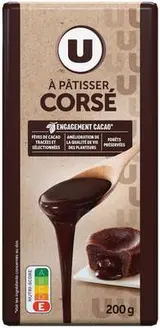 Chocolat noir corsé à pâtisser 64%, U (200 g)