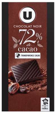 Chocolat noir dégustation 72% de cacao, U (100 g)