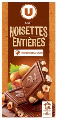 Chocolat au lait et aux noisettes entières, U (200 g)