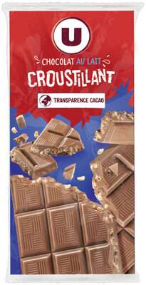 Tablette de chocolat au lait croustillant, U (2 x 100 g)