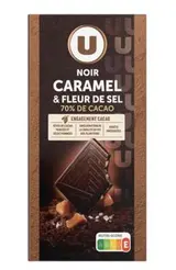 Chocolat noir éclat de caramel aromatisé fleur de sel, U (100 g)