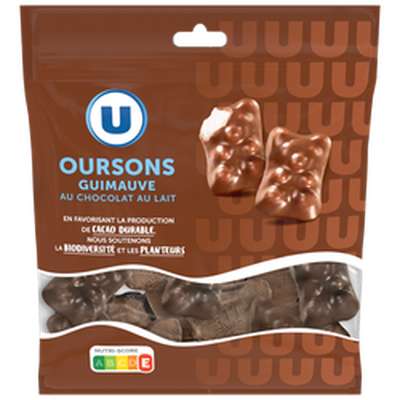 Oursons guimauve au chocolat au lait, U (200 g)