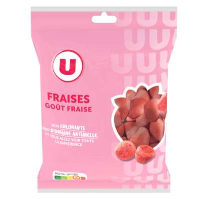 Bonbons fraises, U (250 g)