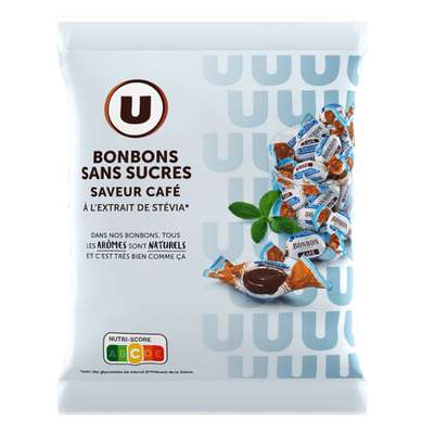 Bonbons sans sucre saveur café, U (120 g)