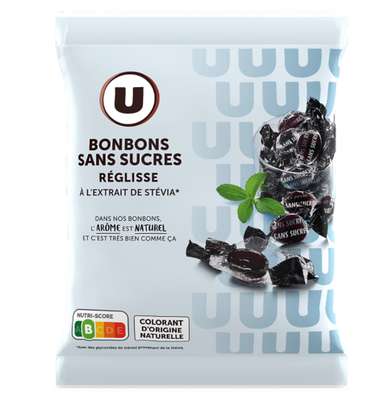 Bonbons sans sucres à la réglisse, U (120 g)