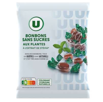 Bonbons sans sucres aux plantes, U (120 g)