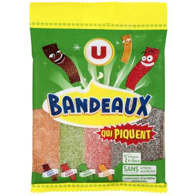 Bonbons bandeaux qui piquent, U (200 g)