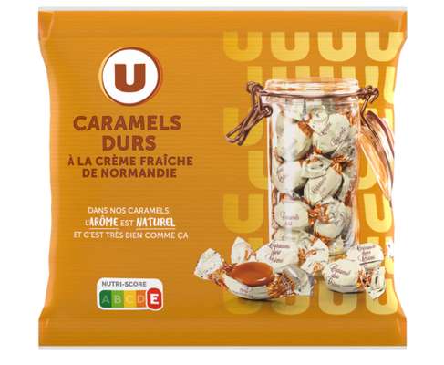 Caramels durs à la crème fraîche de Normandie, U (175 g)