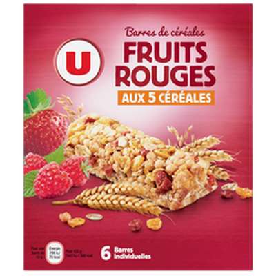 Barres de céréales aux fruits rouges, U (x 6, 108 g)