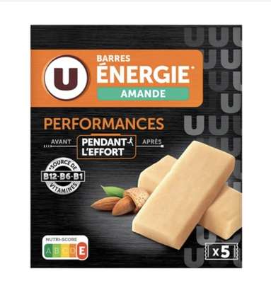 Barres sport+ à la pâte d'amande, U (x 5, 125 g)