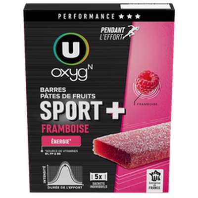 Pâtes de fruits sport + framboise, U oxygn  (125 g)