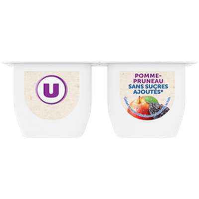 Compote pomme pruneau sans sucres ajoutés, U (4 x 100 g)