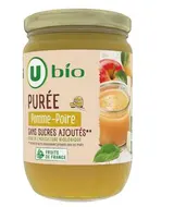 Purée pomme poire sans sucres ajoutés BIO, U Bio (625 g)