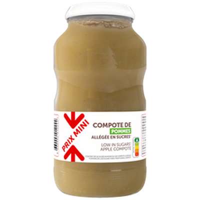 Compote de pommes allégée en sucres, Prix Mini (720 g)