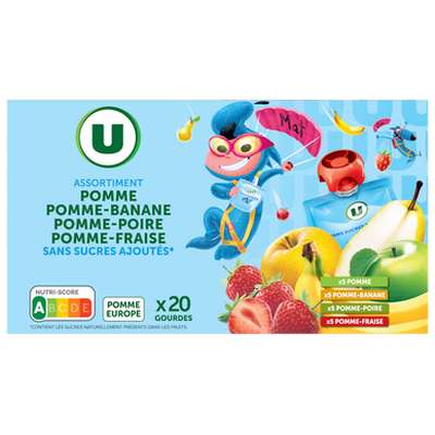 Gourdes aux 4 parfums sans sucres ajoutés Mat & Lou, U (20 x 90 g)