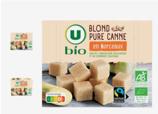Sucre blond pur canne en morçeau BIO, U (500 g)