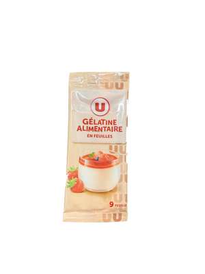 Gélatine en feuilles, U (x 9, 17 g)