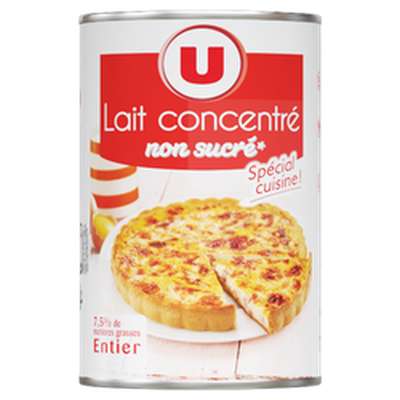 Lait entier concentré non sucré, U (410 g)