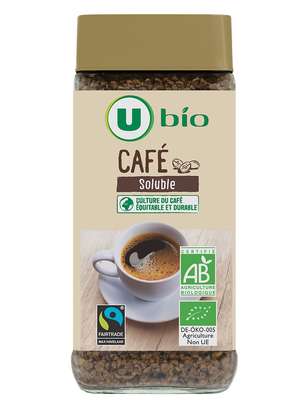 Café soluble lyophilisé extra filtre BIO, U BIO (100 g)