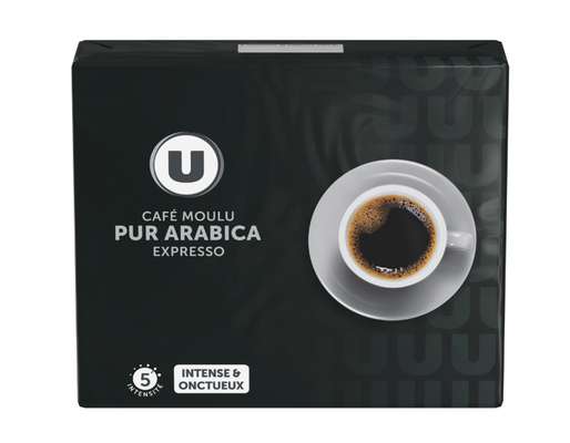 Café moulu pur arabica expresso, U (x 2, 500 g)