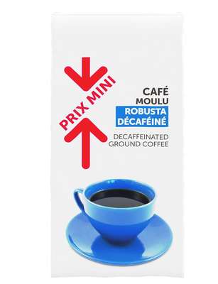 Café moulu 100% robusta décaféiné, Prix mini (250 g)