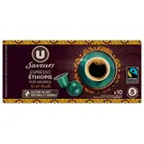 Café capsules espresso Ethiopie compatible Nespresso, U SAVEURS (x 10)