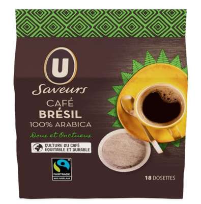 Café dosettes Brésil Max Havelaar - compatible Senseo, U Saveurs (x 18)