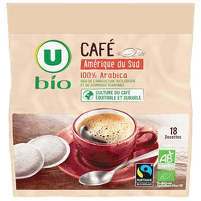 Café dosettes souples Amérique du Sud compatible Senseo BIO, U BIO (x 18)