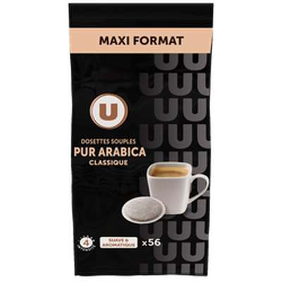 Café dosettes classique pur arabica compatible Senseo, U (x 56)