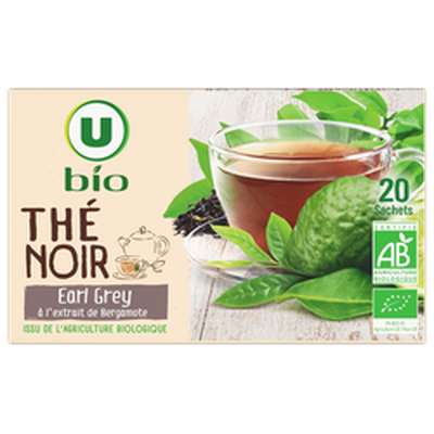 Thé noir earl grey, U Bio (x 20 sachets)