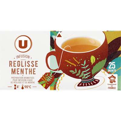 Infusions réglisse et menthe, U (x 25)