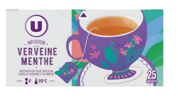 Infusion verveine menthe boîte, U (x 25 sachets)